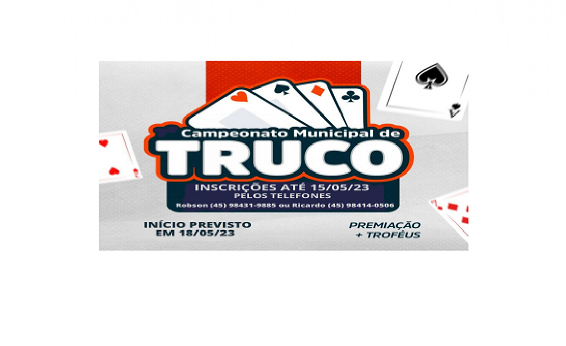 Vem aí o campeonato municipal de truco em duplas.