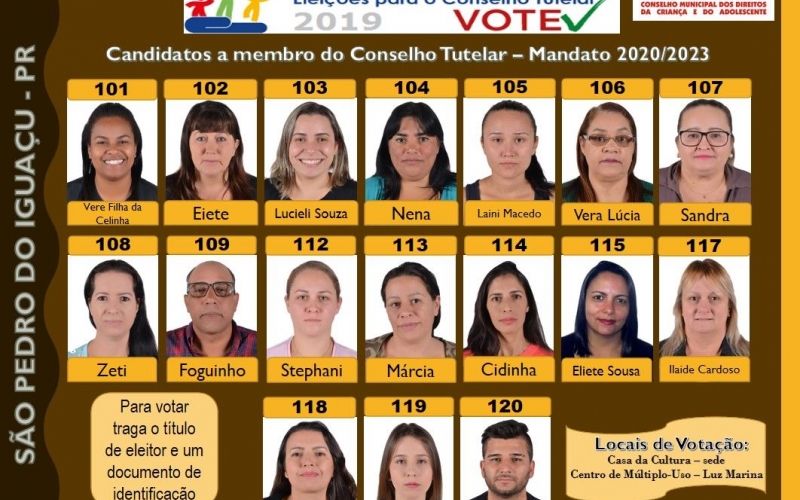 A eleição para o Conselho Tutelar está chegando! Conheça os candidatos.