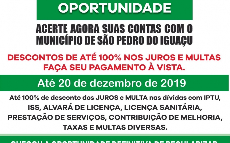 REFIS 2019 - Regularize seus débitos e evite ajuizamentos