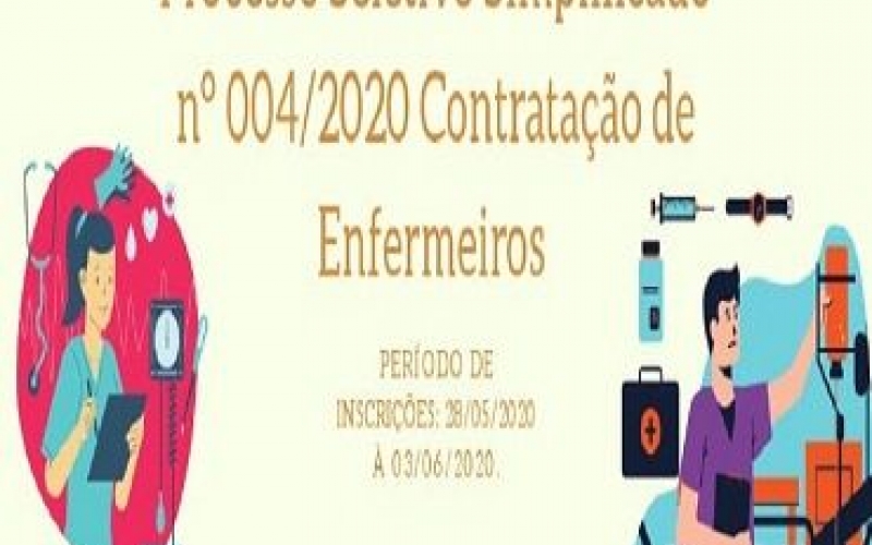 PSS Nº 004/2020 - Faça sua inscrição de 28/05/2020 à 03/06/2020